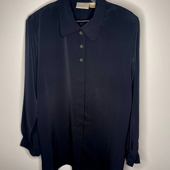 Vintage Christie and Jill Black Long Sleeved Blouse/Tunic Size XL - Picture 3 of 4